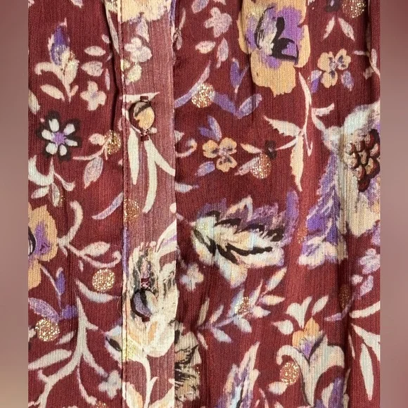 Fate Red Floral Ruffled Tiered Sundress with Bishop Sleeves - Picture 5 of 8